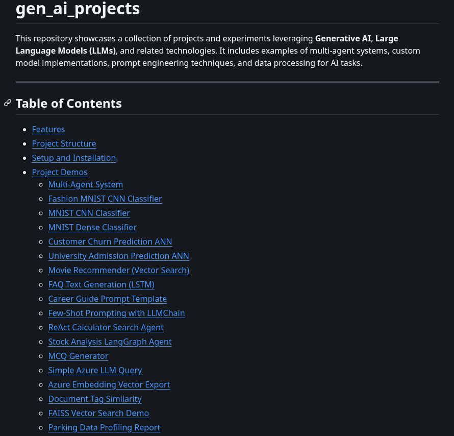 GenAI Projects Screenshot